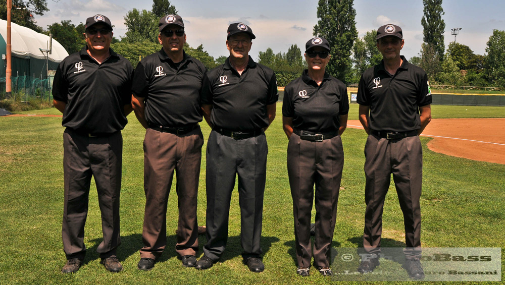 gli arbitri della finale, da sinistra Amurri, Pasquali, Luciani, Casiraghi e Frabetti.